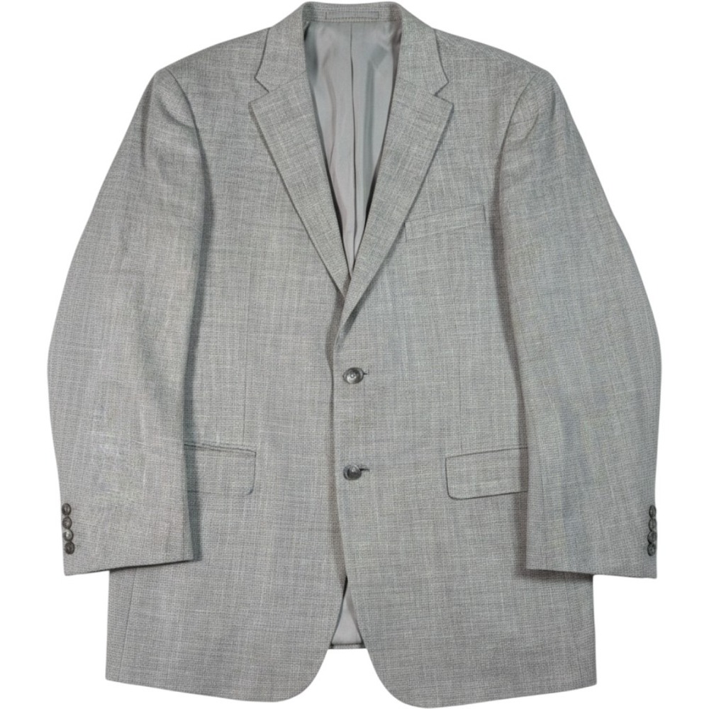 Jos A Bank Traveler Tailored Fit Sport Coat Mens 44L Gray Wool Blazer Jacket